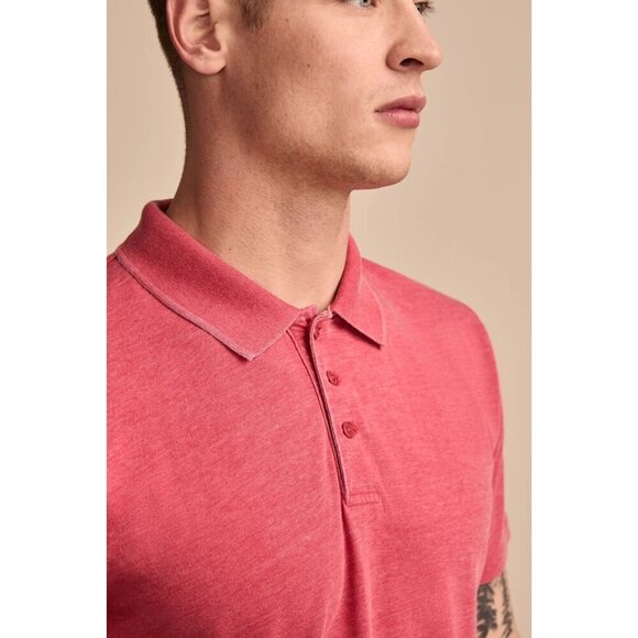 Lucky Brand Polo Mens Venice Burnout Shirt Mars Red Size XL - Picture 11 of 11